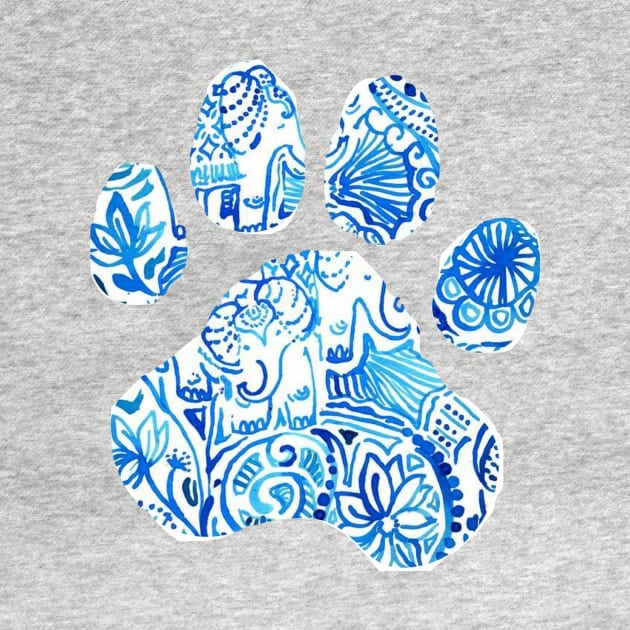 Blue Elephant Paw Print by annmariestowe